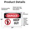 Signmission Keep Out Danger Sign, Vinyl Decal, 24in W x 18in L, 2PK OS-2PACK-DS-D-1824-L-1399 - alternate 7